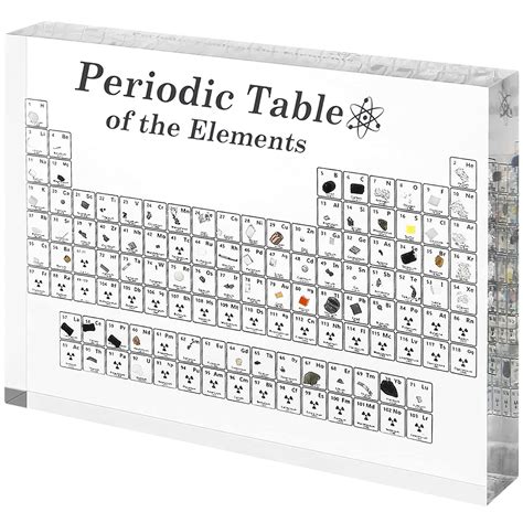 weiship Periodic Table with Real Elements Inside, 6x4.5x1inch Acrylic ...