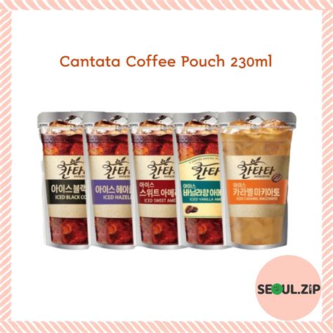 Cantata Coffee Pouch 230ml Black Americano Hazelnut Caramel Sweet ...