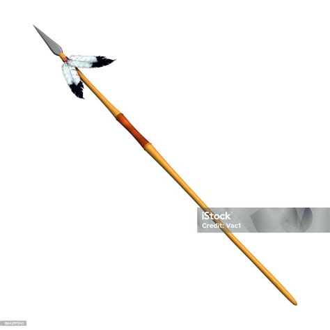 3d Rendering Native American Spear On White Stock Photo - Download ...