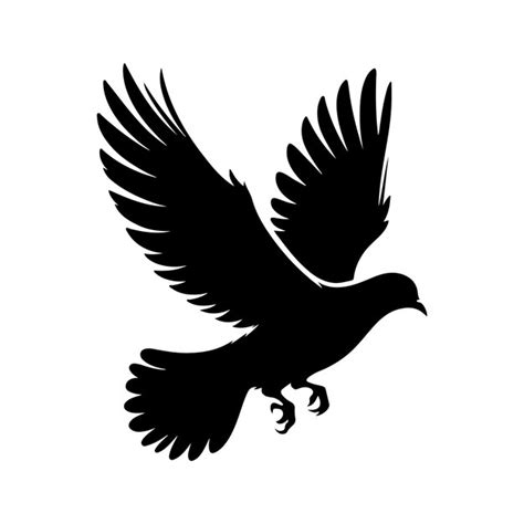 Silhueta de um pássaro pomba voador clipart projeto vetorial em um ...