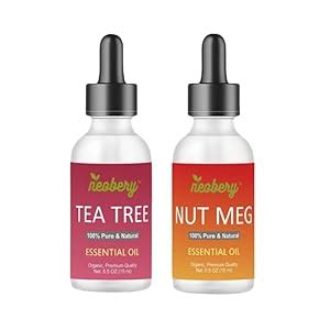 neobery Combo Pack of Natural & Pure Tea Tree & NutmegEssential Oil for ...