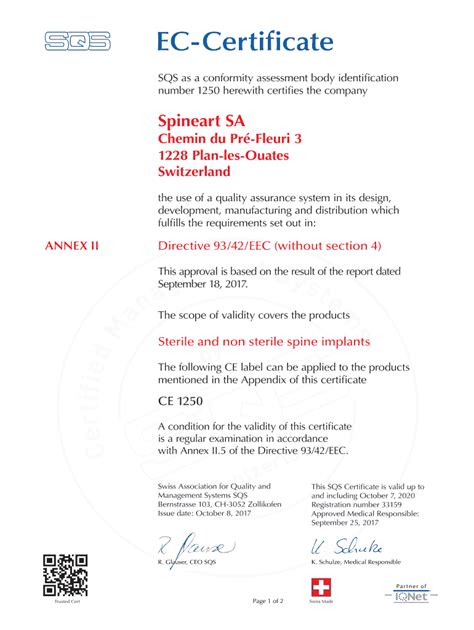 Fillable Online Conformity Assessment Certificate Full Quality ...