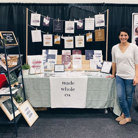 Craft fair table set up | Craft market display table, Craft fair tables ...