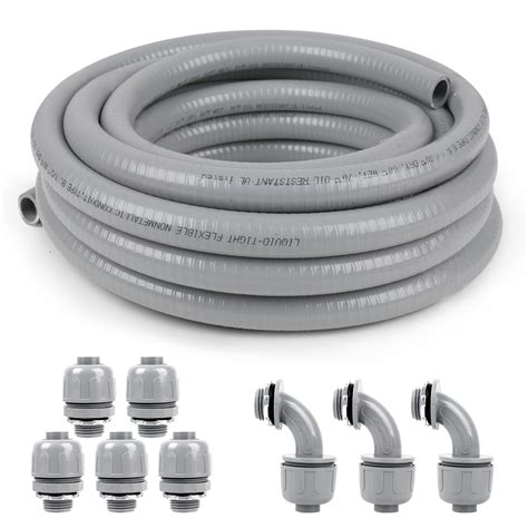 1 inch 25ft Liquid-Tight Conduit and Connector Kit,Flexible Non ...