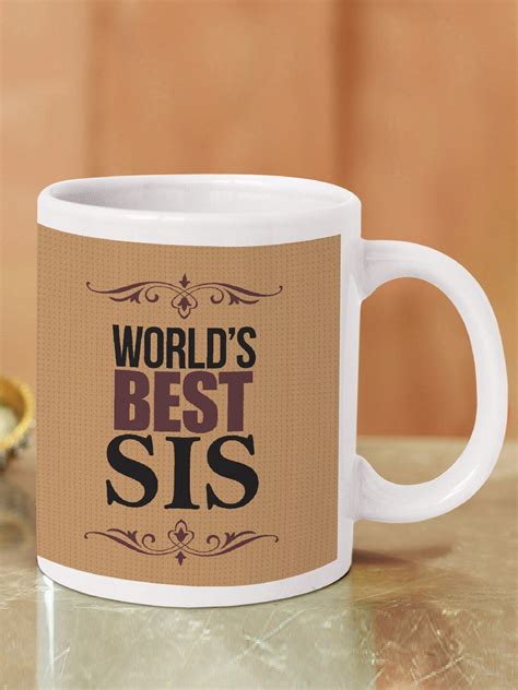 Buy | Brown Slogans Ceramic Sister Mug | Tied Ribbons