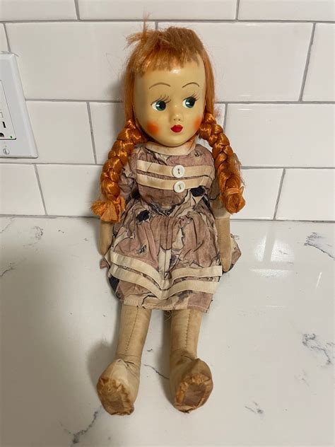 Vintage 1950- 70 Year Old Doll -celluloid Face Doll-red Hair- Braids ...