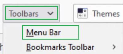 Image result for Firefox Menu Bar