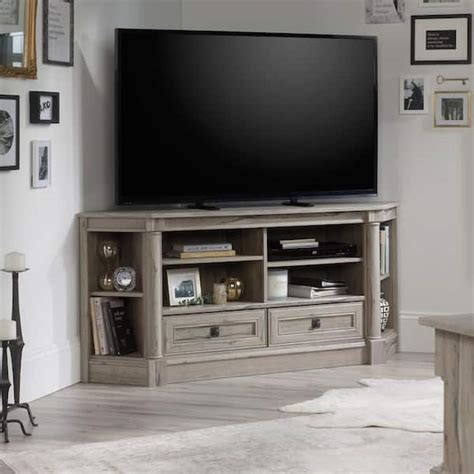 SAUDER Palladia 61 in. Oak Engineered Wood Corner TV Stand India | Ubuy