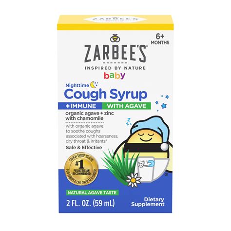 Zarbee's Baby Nighttime Cough Syrup + Immune, Agave Taste, 2 fl. oz ...