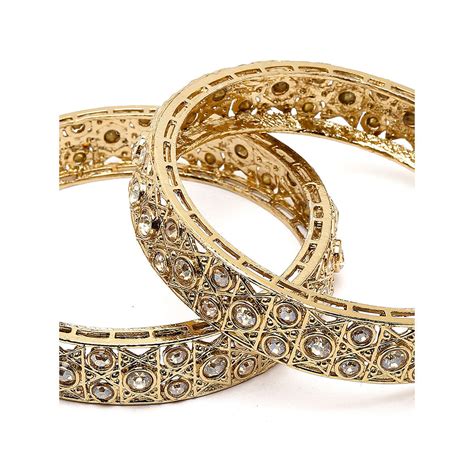 Buy Karatcart Antique Gold Plated Star Design Kundan Studded Kadas for ...