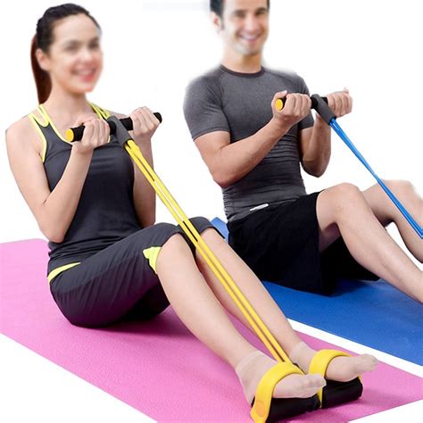 4 Tube resistance bands fitness equipment Yoga workout bands Rubber ...