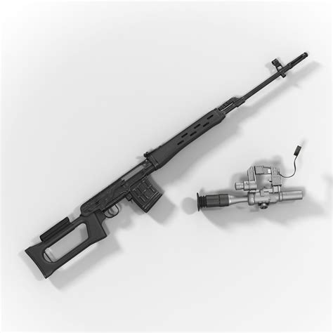 Dragunov Sniper Rifle SVD 3D Model $69 - .3ds .c4d .fbx .ma .obj .max ...