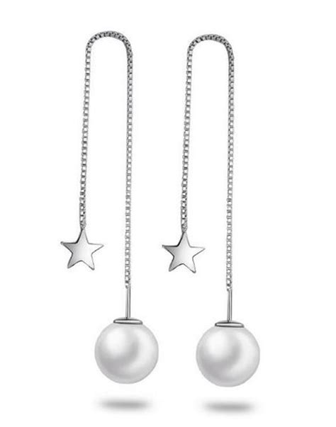 Karatcart Pearl Platinum Earrings For Women's, Silver : Amazon.in ...