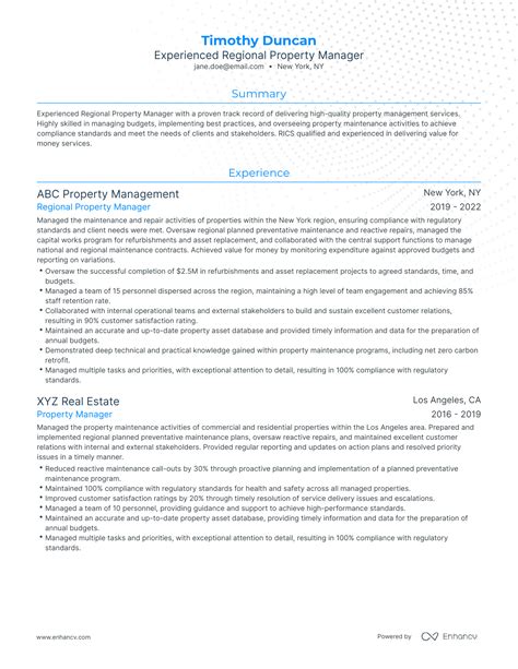 Property Manager Resume Examples at Lilly Mackey blog
