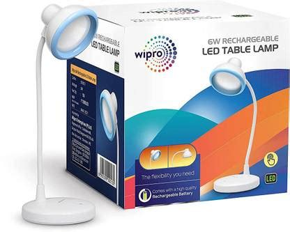 WIPRO 6W Re-chargeable LED Table Lamp 4 hrs Lantern Emergency Light ...