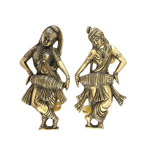 Brass Radha Krishna Playing Dholak Door Handle Pair – Two Moustaches Store