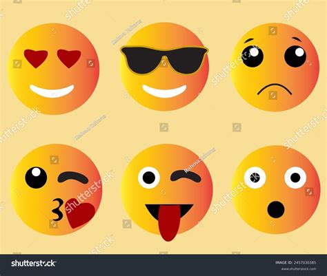 Cute Emoji Facial Expressions Illustration Stock Illustration 2457030385 | Shutterstock