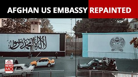 Afghanistan: Walls of US Embassy building painted with Taliban flag