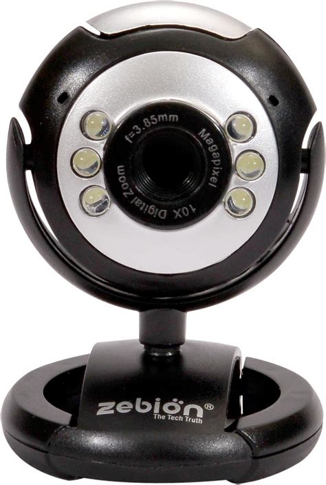Zebion Tiger Eye Digital Webcam with Built-in Mic & LED Lights, 30 FPS ...