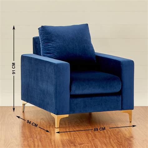 Buy Noir Novelty Fabric 1-Seater Sofa - Blue from Home Centre at just ...