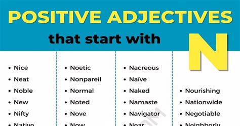 135+ Positive Adjectives that Start with N in English • 7ESL