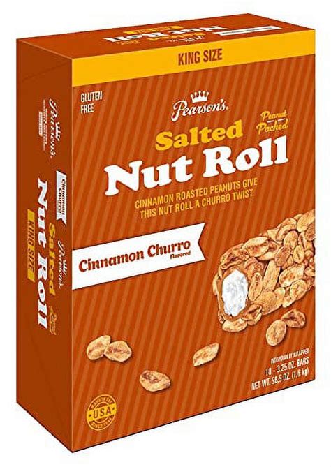 Pearson's King-Size Cinnamon Churro Salted Nut Roll, Peanut-Infused ...