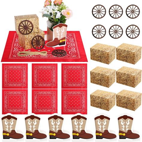 Amazon.com: Seenelling 25 Pcs Western Cowboy Party Centerpieces Set ...