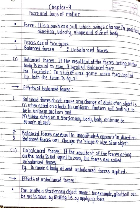 Soham Khose 9H 25 - Physics Lesson 9: Forces and Laws of Motion - Studocu