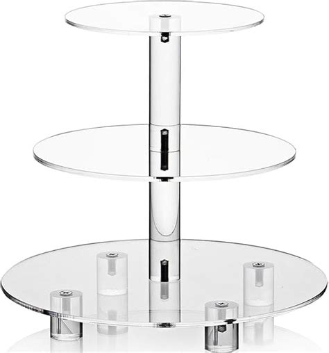 BIGIMALL 3 Tier Cupcake Stand Round Shape Acrylic Cupcake Tower Dessert ...