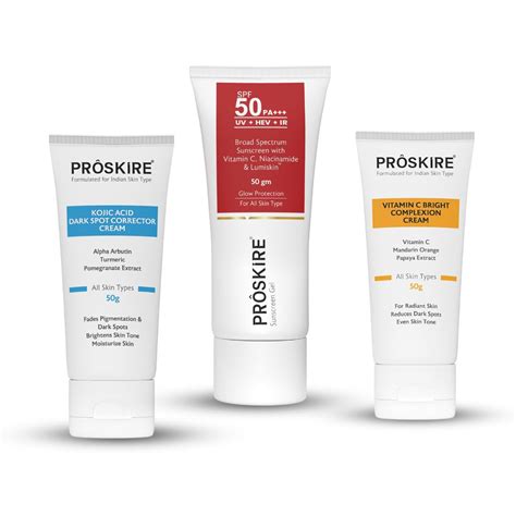 Brightening Combo Vitamin C Cream, Kojic Cream & SPF 50 Sunscreen ...