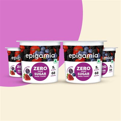 zero added sugar greek yogurt, mixed berries - pack of 4 - Epigamia