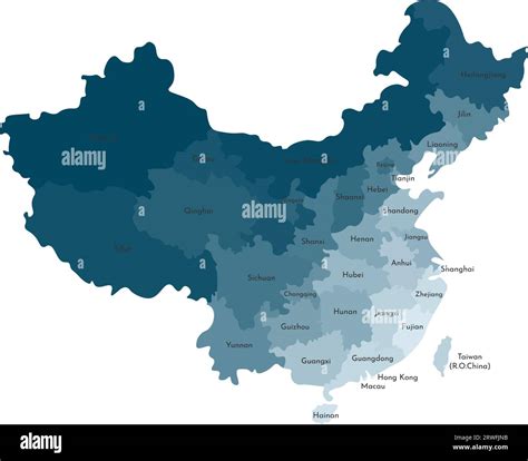 Vector isolated illustration of simplified administrative map of China ...