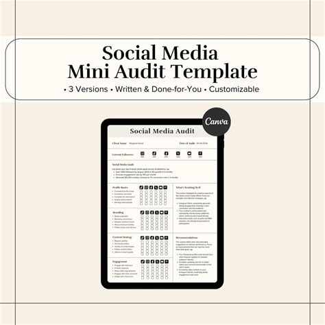 Social Media Audit Template, Social Media Manager Templates, Social ...