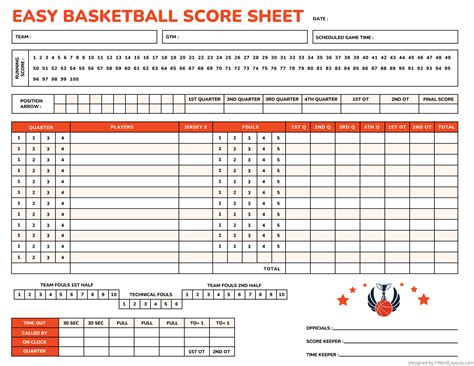 FIBA Basketball Score Sheet Template - WordLayouts