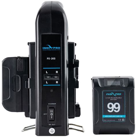 Indipro 2x micro alpha v mount li ion batteries charger kit carbon ...
