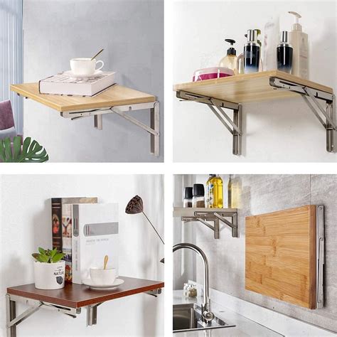 Buy YUMORE Folding Shelf Brackets 8, Max Load: 300lb Heavy Duty ...