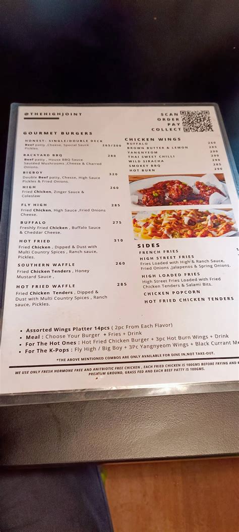 Menu at The High Joint Anna Nagar, Chennai