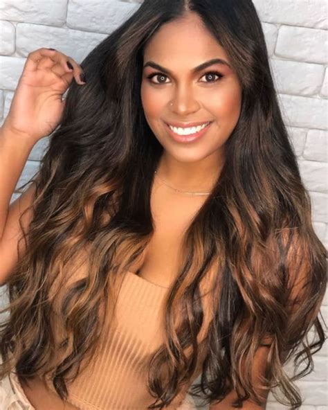 24 Chocolate Brown Ombre Caramel Honey Highlights Balayage Virgin Human ...