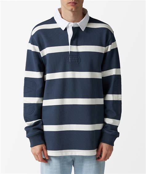 Nike Striped Heavyweight Rugby Polo Shirt en azul | SVD