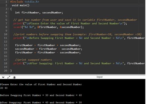 Image result for Write a Program to Swap Two Numbers with and without Using Tem Veriable