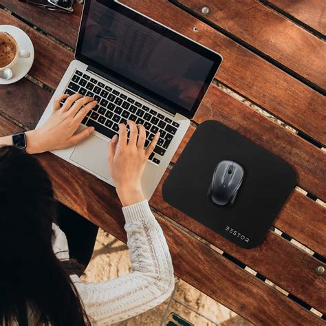 Bestor Plain Black Mouse Pad | Gaming Surface, Comfortable, Non-Slip