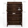 BLUEWUD Brooklyn Tall Engineered Wood 2 Doors with Lock Shoe Rack ...