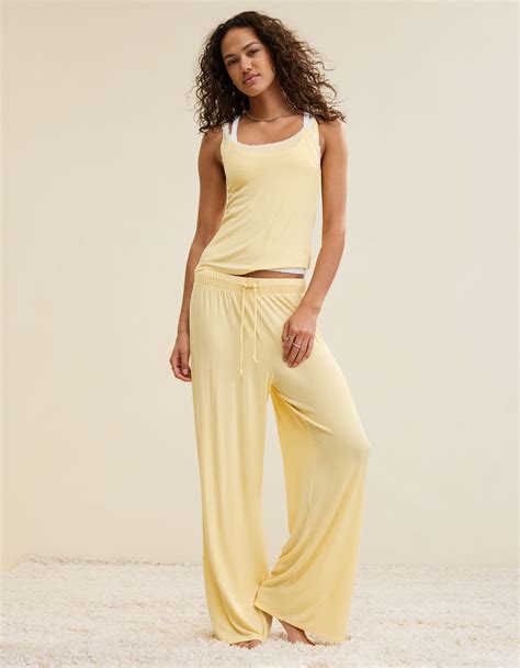 Aerie Real Soft® Rib Trouser PJ in 2025 | Loungewear set outfit, Boho ...
