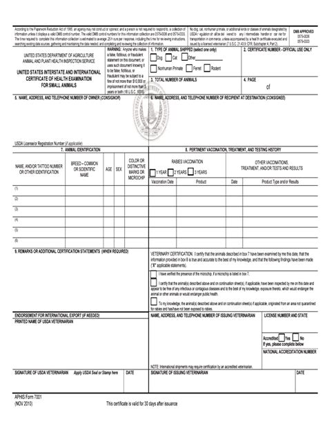 2010-2026 Form APHIS 7001 - Blank Fillable Template | Fill Out, Print ...