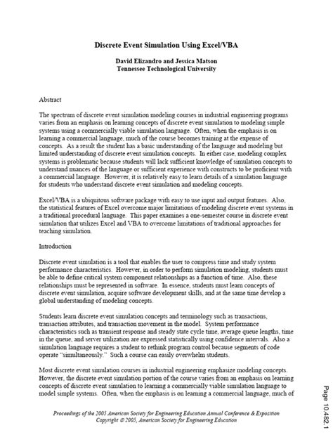 Image result for Discrete Event Simulation Report Template