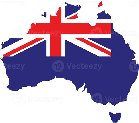 Australia map city color of country flag. 12177276 PNG