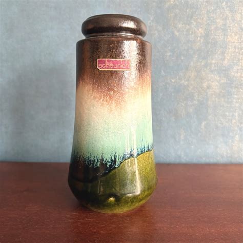 German vintage fat lava flower vase ⁎༶ ヴィンテージフラワーベース 西ドイツ Scheurich 209 ...