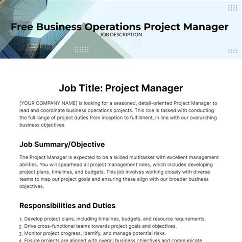 Image result for Operations Project Manager