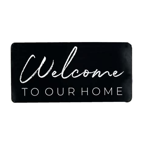 Parisloft Welcome Sign Black 18.125-in H x 36.625-in W Inspirational ...