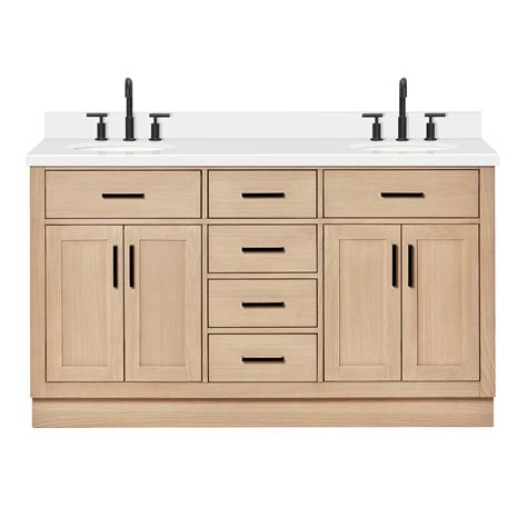 Ariel Bath Ariel Hepburn 61 Inch Bathroom Vanity With Pure White Quartz ...